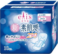 Daio Paper Japan "Elis New skin Feeling" Ночные классические гигиенические прокладки с мягкой поверхностью, с крылышками, макси+, длина 29 см, 10 шт.