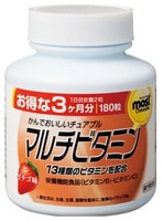 Orihiro Мультивитамины со вкусом клубники, 180 жевательных таблеток.